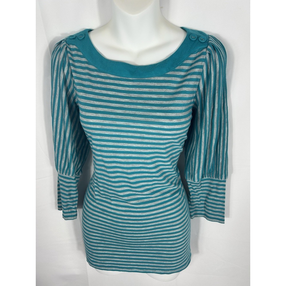 Hannah Striped‎ Knit Y2K Tunic Top Size M Preppy Fairy Grunge Alternative Indie - Picture 4 of 12
